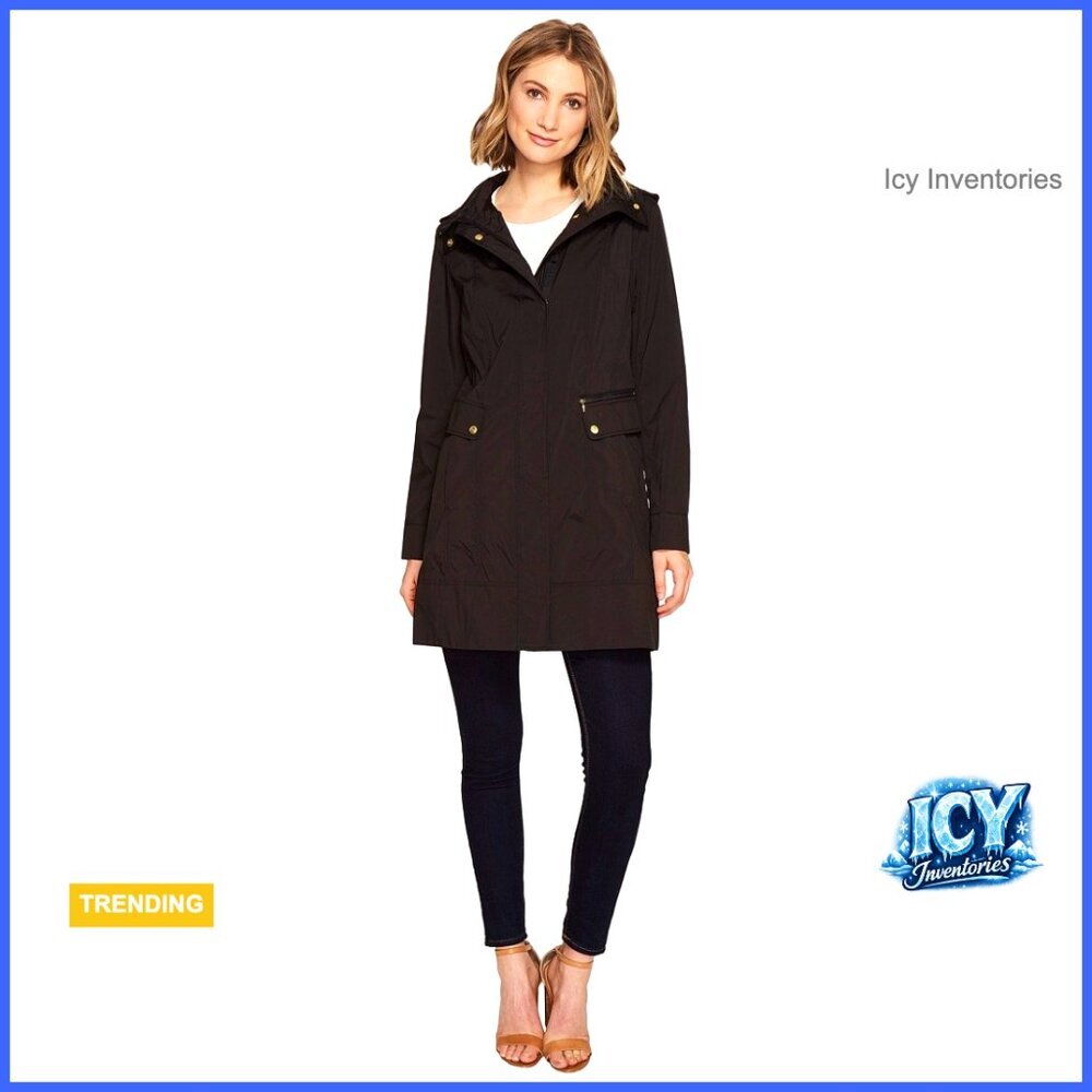 Packable Hooded Rain Jacket with Back Bow